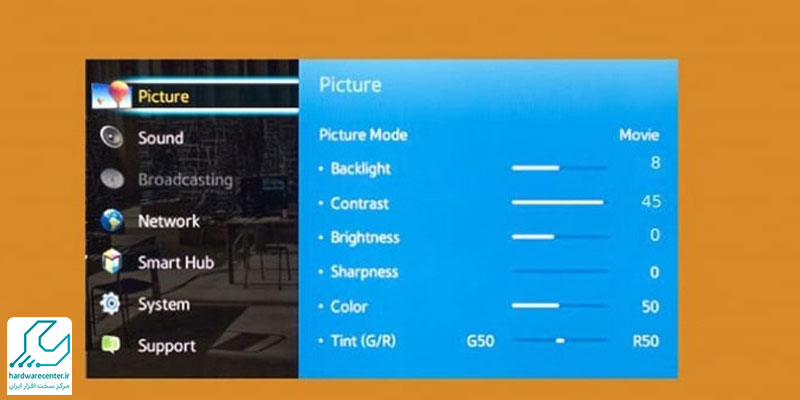 تنظیم رنگ تلویزیون سامسونگ